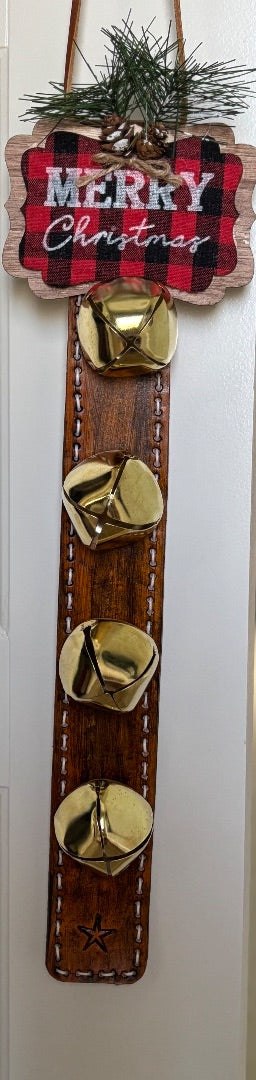 Designer Leather Bell Hanger- Handcrafted - Ysleta Mission Gift Shop