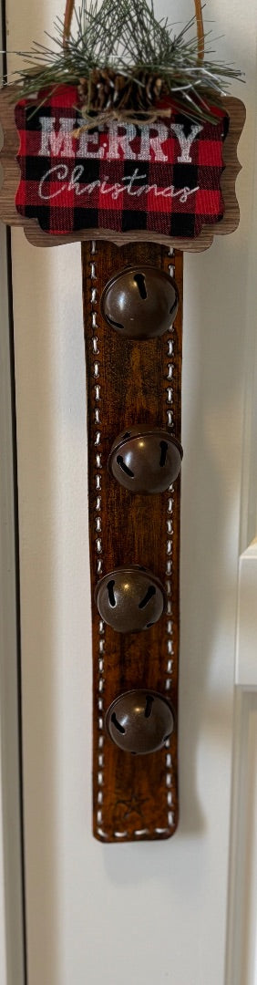 Designer Leather Bell Hanger- Handcrafted - Ysleta Mission Gift Shop