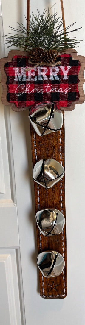 Designer Leather Bell Hanger- Handcrafted - Ysleta Mission Gift Shop