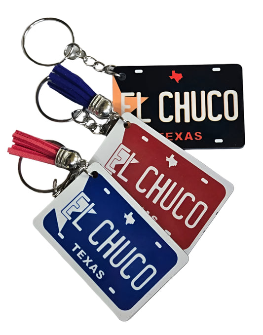 Keychain El Chuco License Plate - Red, Blue or Black