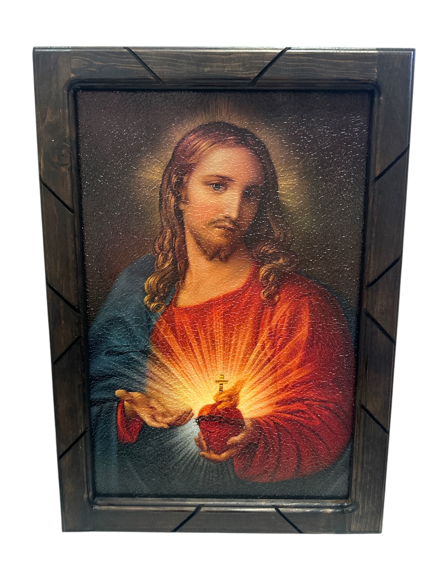 Religious Prints with Wood Frame Various – Classic Christian Wall Art 13 x 17.5 Inches