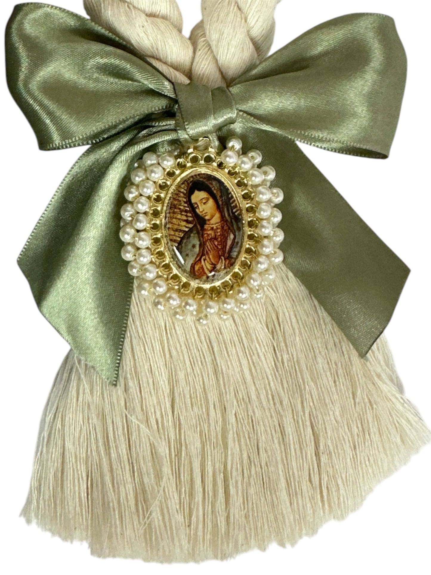 8.5-inch Our Lady of Guadalupe door blessing ornament by Jose Alberto Chavez, Catholic devotional Christian gift.