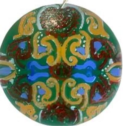 Painted Lace Round Ornament – Delicate Lace Patterns on Hand-Painted Ornament