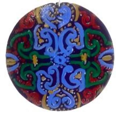 Painted Lace Round Ornament – Delicate Lace Patterns on Hand-Painted Ornament