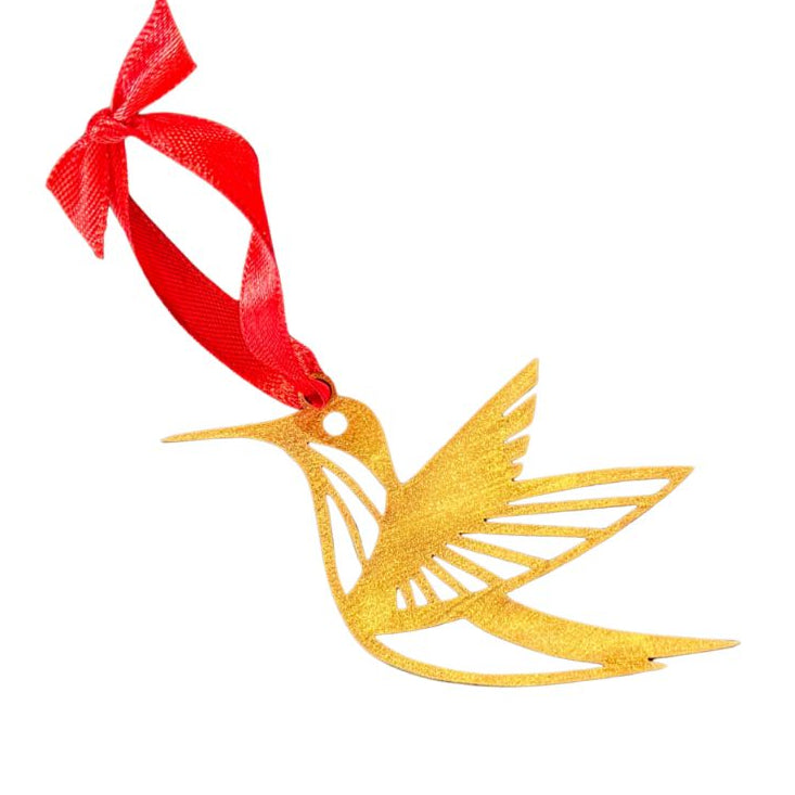 Laser-Cut Hummingbird Wood Ornament