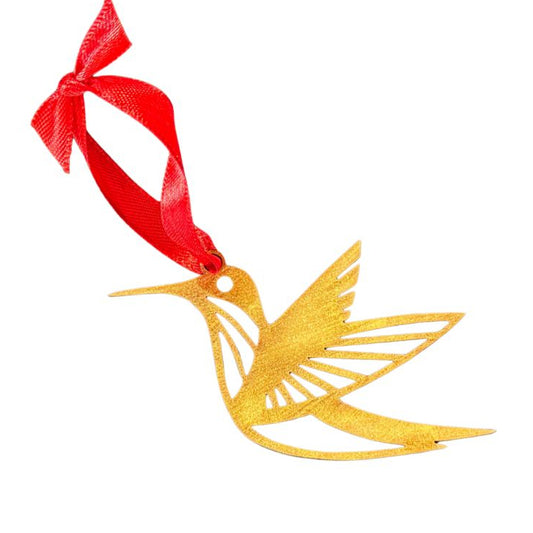 Laser-Cut Hummingbird Wood Ornament