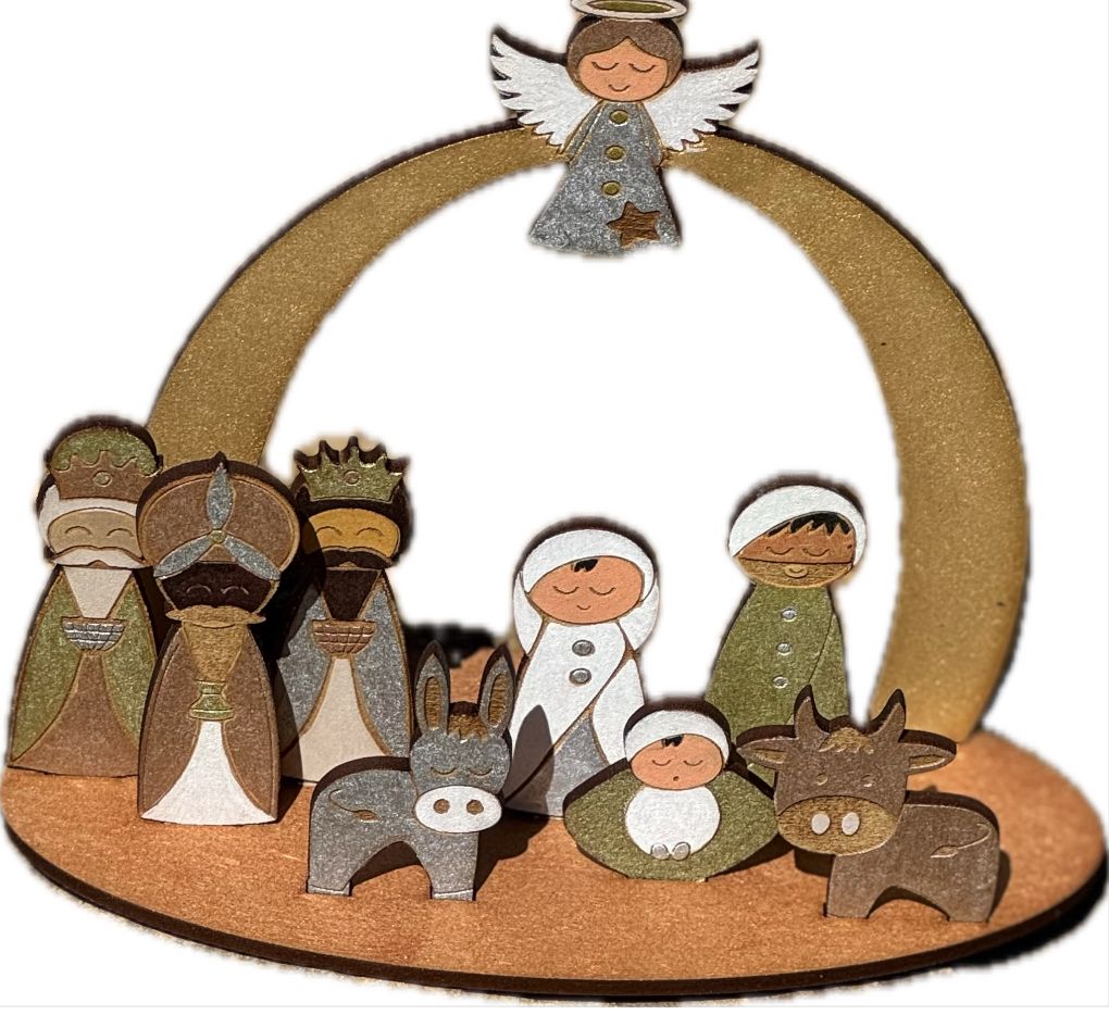 Laser-Cut Nativity Scene with Wooden Base 2