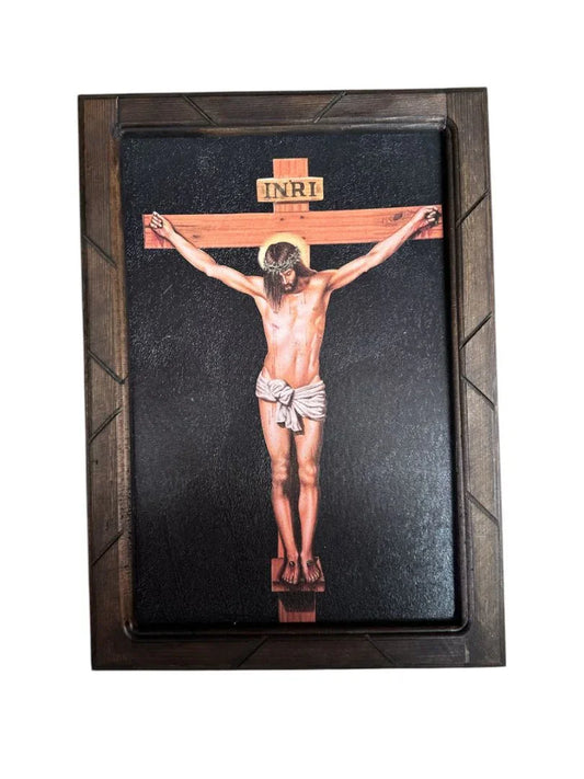Religious Prints with Wood Frame Various – Classic Christian Wall Art 13 x 17.5 Inches - Ysleta Mission Gift Shop