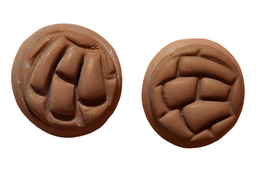 Mexican Sweetbread Conchas Earrings – Polymer Clay with 18K Gold Plated Studs