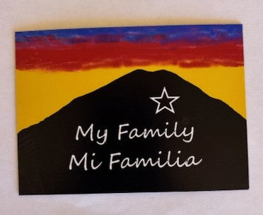 Miguel Martinez Mi Familia souvenir magnet showing colorful family-themed design on a glossy surface.
