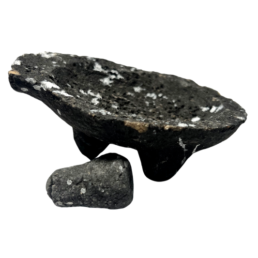 Mini 3-Legged Molcajete with Mano – Mexican Stone Grinder Replica - Ysleta Mission Gift Shop