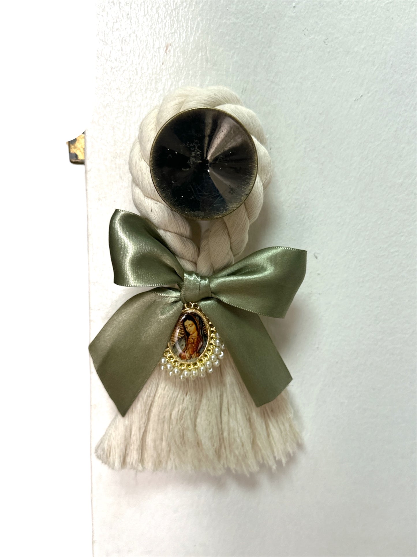 8.5-inch Our Lady of Guadalupe door blessing ornament by Jose Alberto Chavez, Catholic devotional gift with detailed religious imagery.