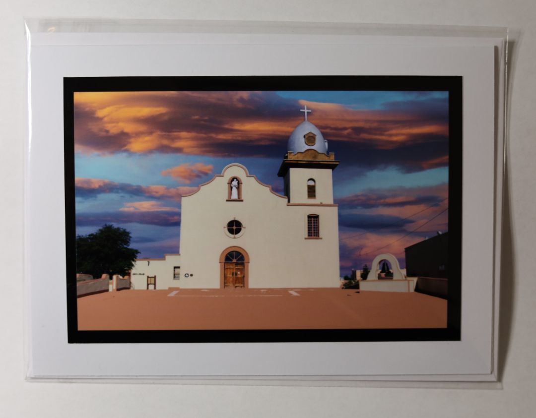 Ysleta Mission Clouds Note Card, 5x7 Heavyweight with Envelope