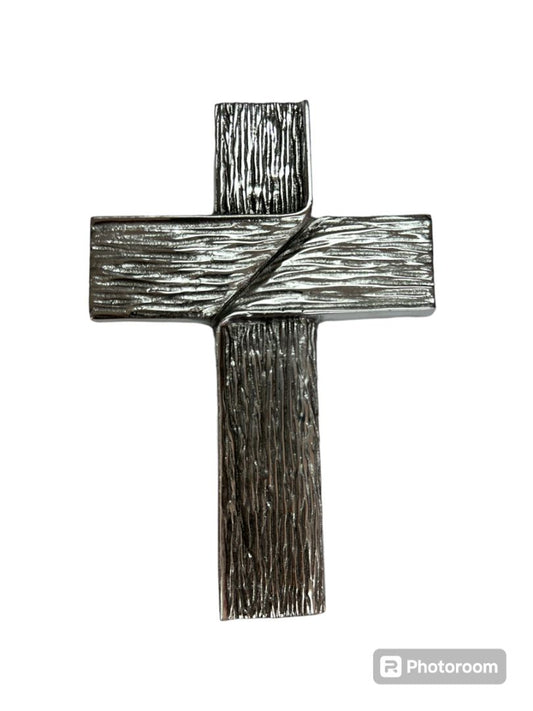 Large Pewter Cross – Handcrafted with Silver Finish | Ideal for Religious Home Décor