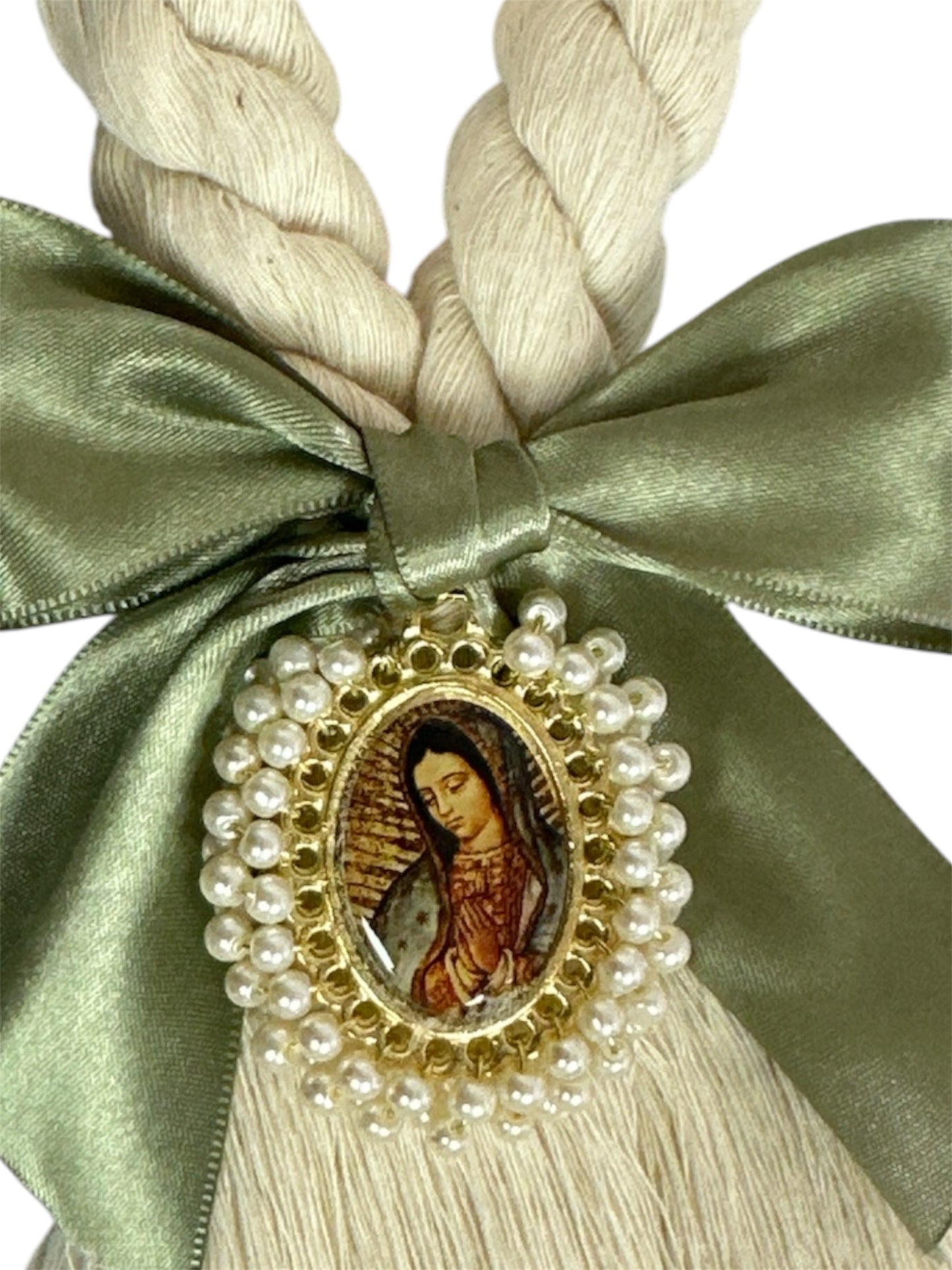 8.5-inch Our Lady of Guadalupe door blessing ornament, Catholic devotional gift by Jose Alberto Chavez, featuring religious imagery.