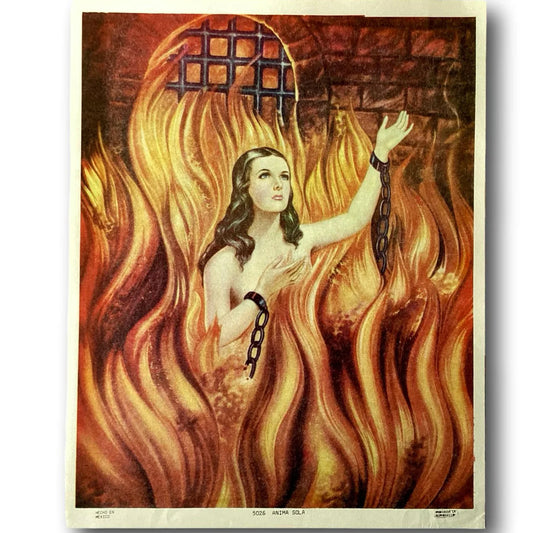 Out-of-Print Religious Image – Lonely Soul / Ánima Sola – Devotional Purification Print - Ysleta Mission Gift Shop