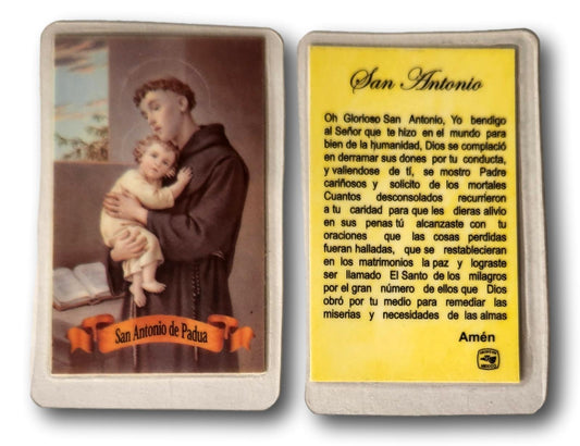Pocket-Sized Laminated Prayer Card | San Antonio de Padua | Portable Devotional Keepsake