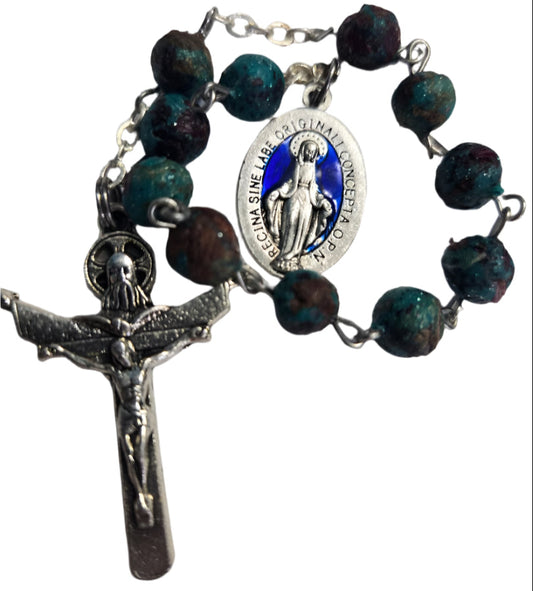 Rose Pedal 1 Decade Rosaries freah roses - Ysleta Mission Gift Shop
