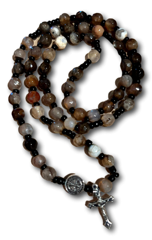 Stone Rosary – Stretch Necklace Multi-Wrap Stretch Multi-Wrap Design for Prayer, Strength, and Reflection