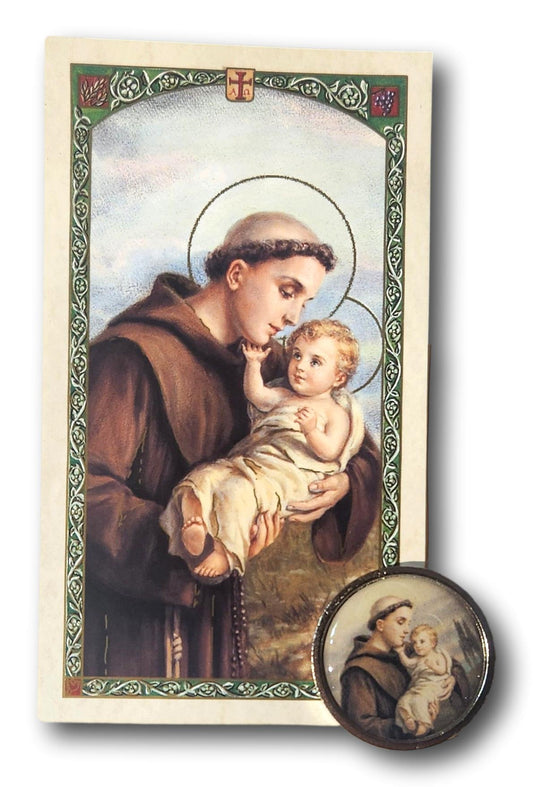 Saint Anthony Prayer Coin & Pouch | Devotional Keepsake