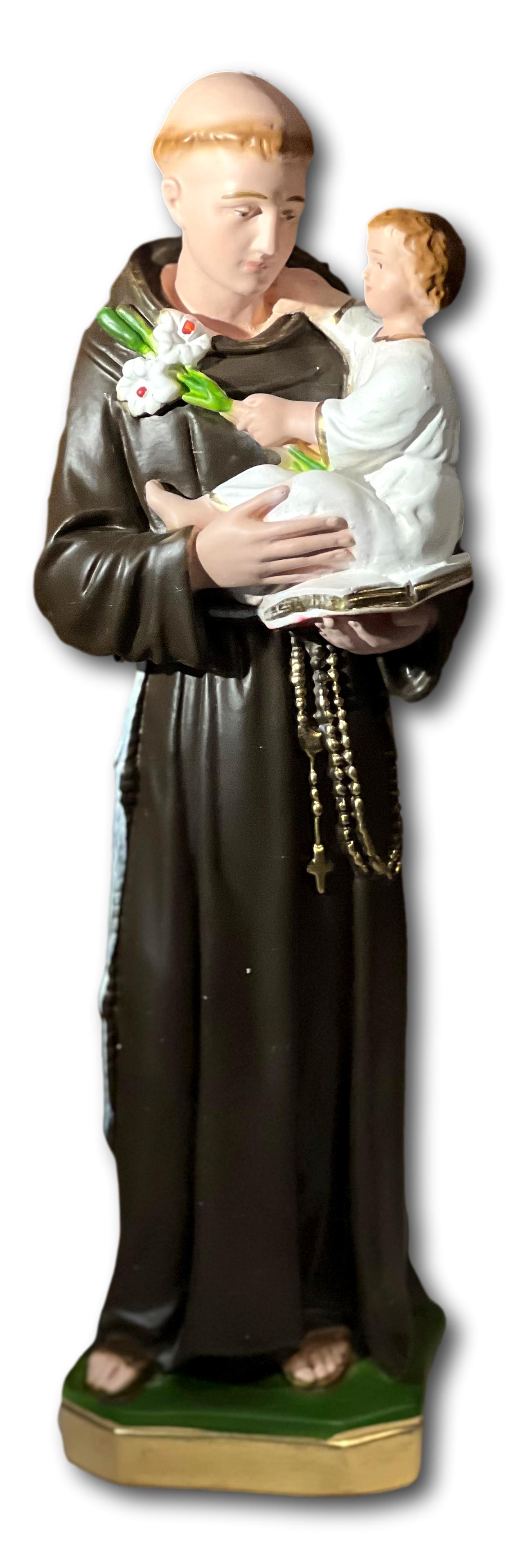 Saint Anthony Statue – Patron Saint of Lost Items – Solid Chalkware – 12.5 Inches