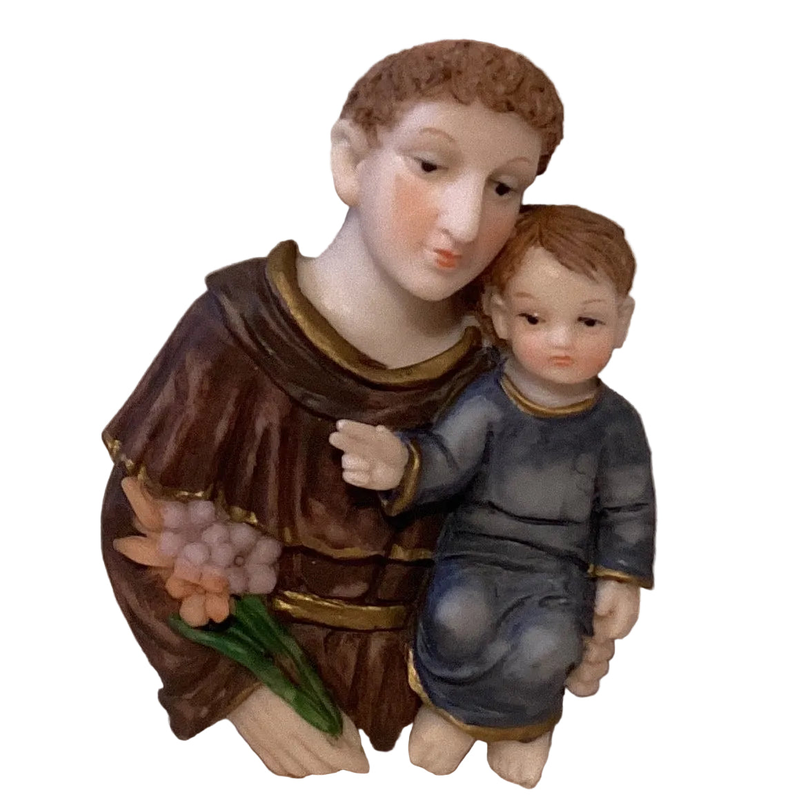 Saint Anthony 3D resin Catholic magnet showing Saint Anthony of Padua, 3-inch devotional refrigerator magnet.