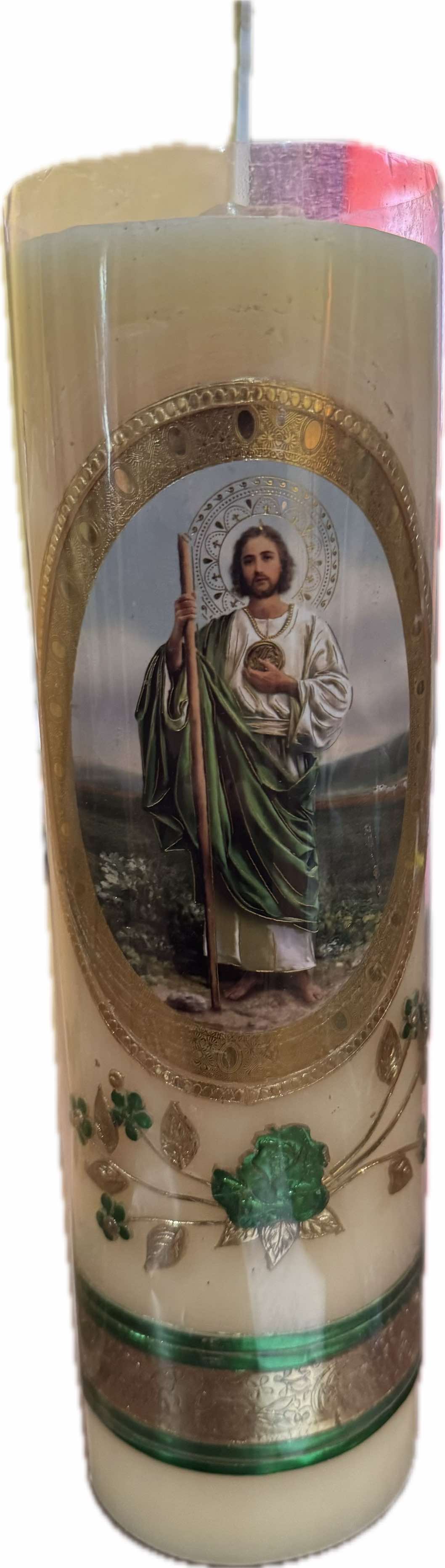 Saint Jude Thaddeus Candle – Handmade Devotional Light of Faith & Hope | Cirio de San Judas Tadeo – Luz Devocional de Fe y Esperanza Hecha a Mano - Ysleta Mission Gift Shop
