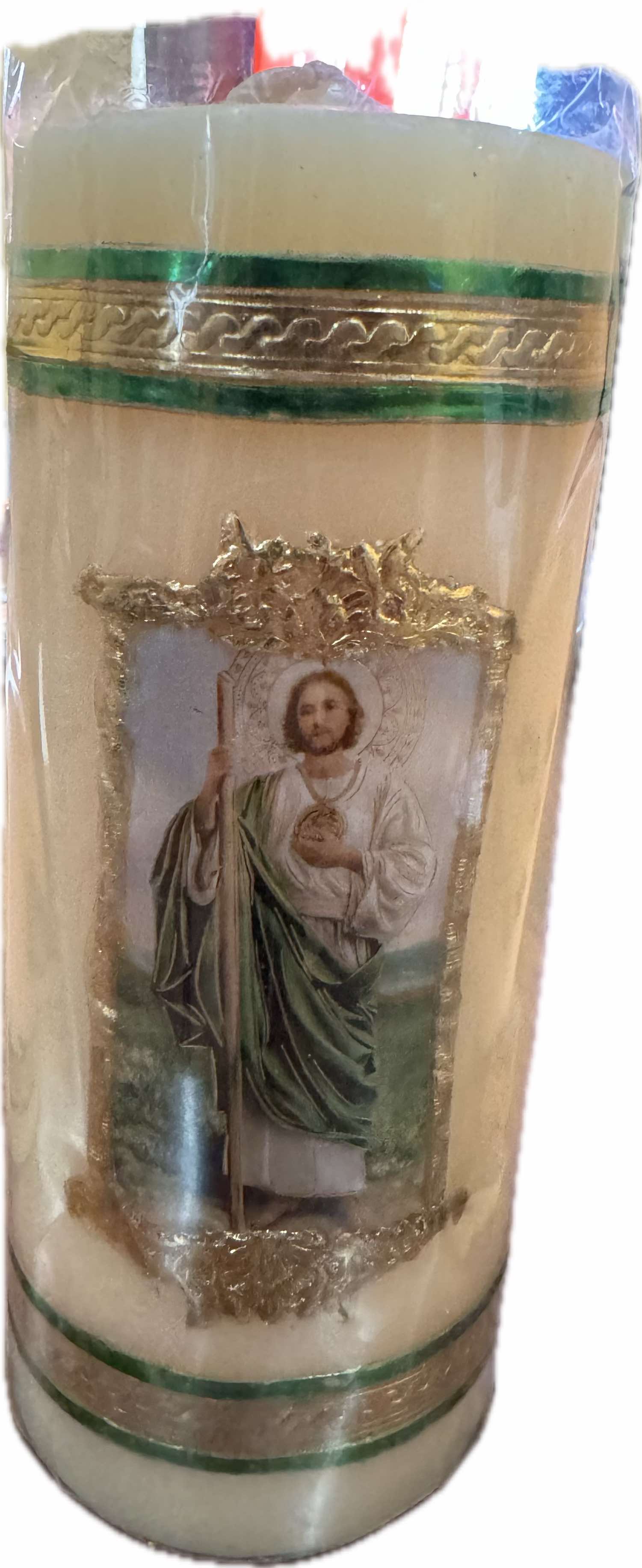 Saint Jude Thaddeus Candle – Handmade Devotional Light of Faith & Hope | Cirio de San Judas Tadeo – Luz Devocional de Fe y Esperanza Hecha a Mano - Ysleta Mission Gift Shop