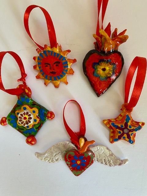 Small Unique Clay Ornaments – Variety of One-of-a-Kind Designs, Sold Separately