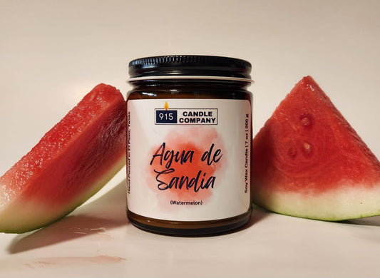 Agua de Sandia Scented Soy Candle - Hand-Poured, Small Batch, Glass Jar