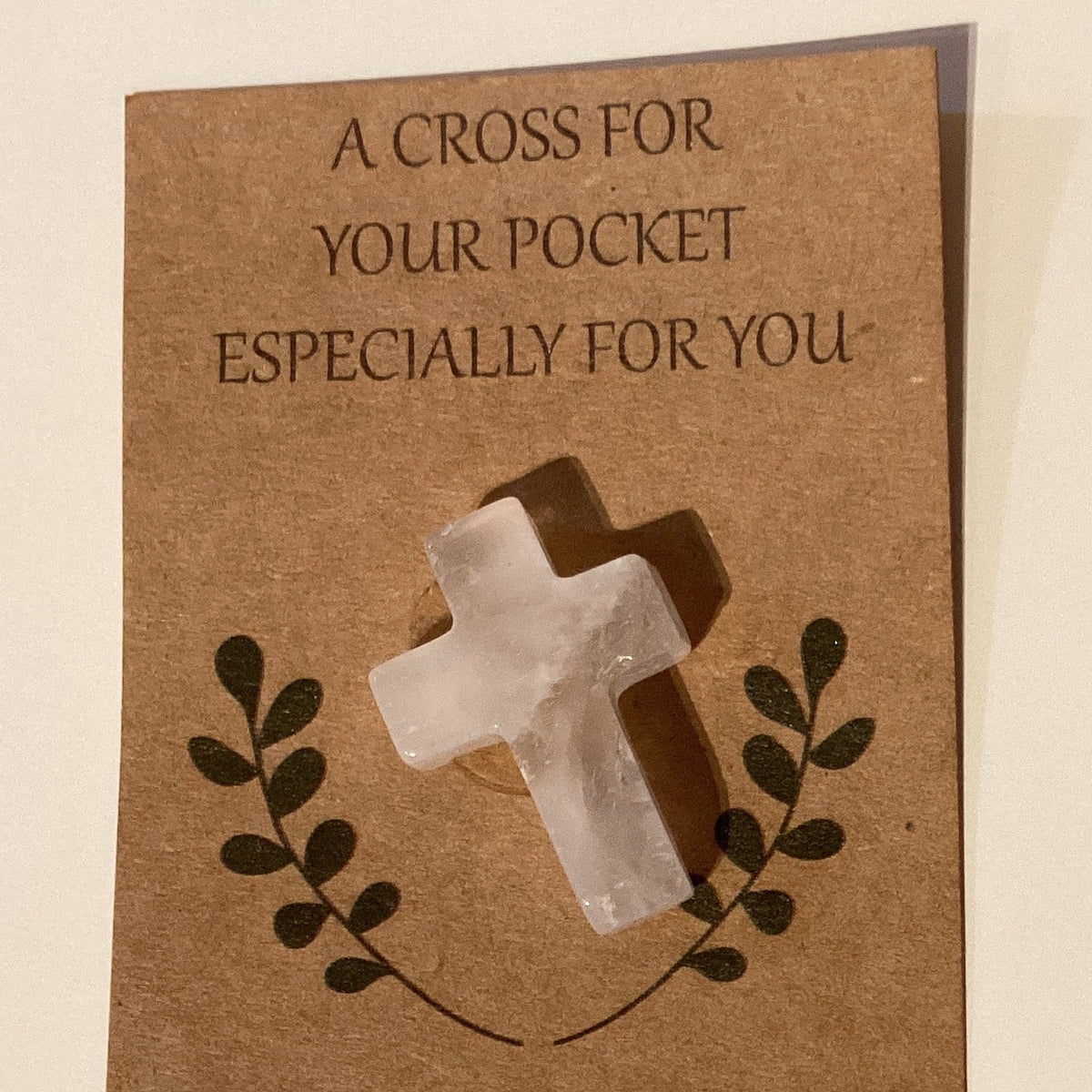 Semi-precious stone pocket cross, 1 inch, Catholic Christian crucifix with a detailed design, perfect for spiritual reflection.
