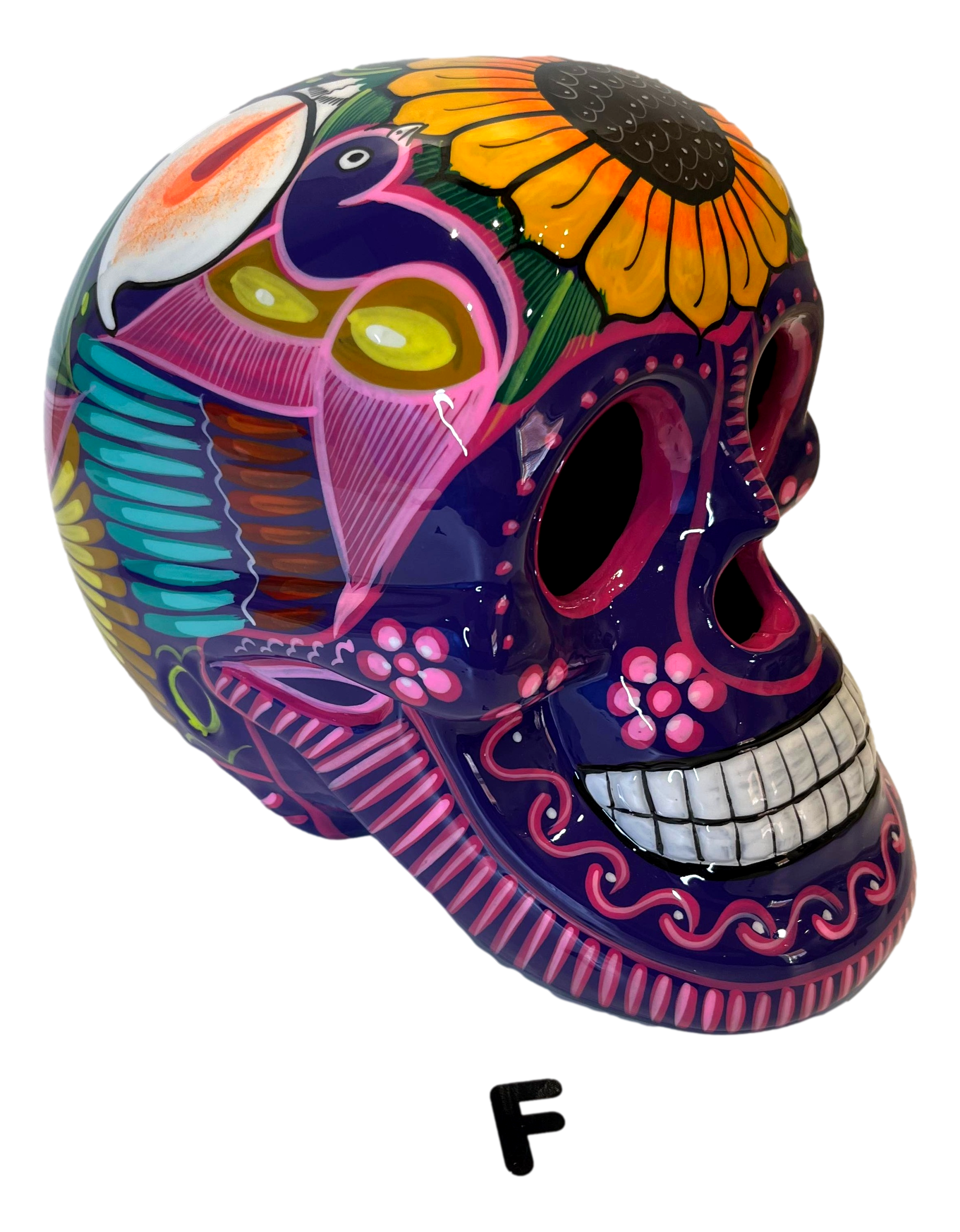 Skull Day Of The Dead XL Ceramic Handcrafted