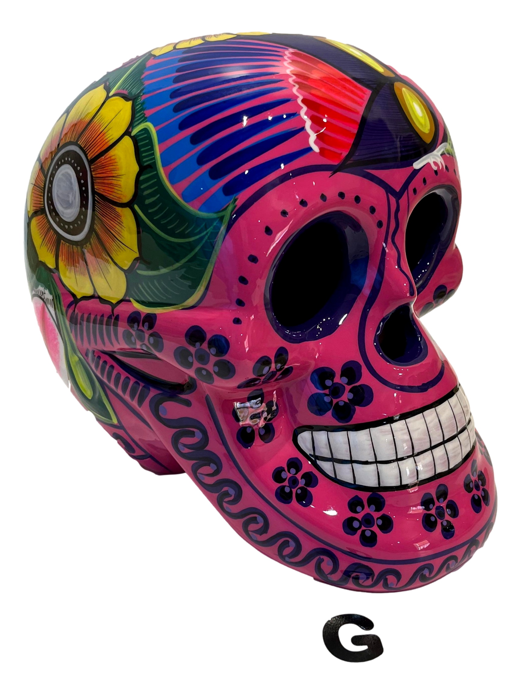 Skull Day Of The Dead XL Ceramic Handcrafted