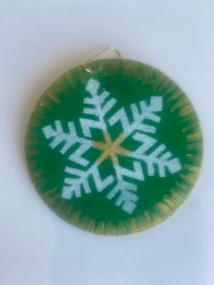 Painted Snowflake Ornament – Handcrafted Snowflake Design, Each Unique