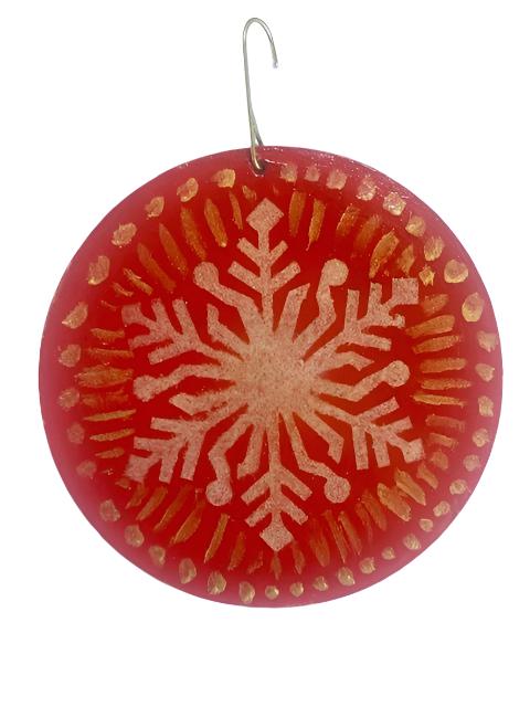 Painted Snowflake Ornament – Handcrafted Snowflake Design, Each Unique