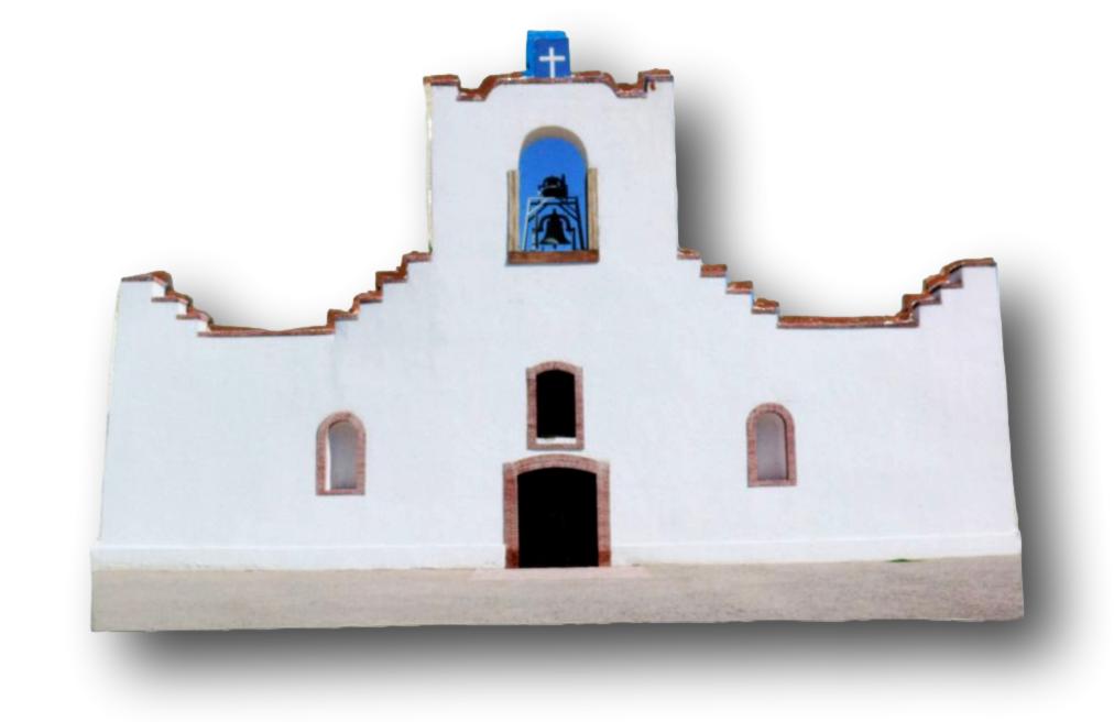 Socorro Mission Wooden Cutout Mini Model – 6" x 3.75" x 0.75"