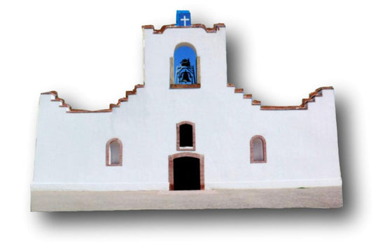 Socorro Mission Wooden Cutout Mini Model – 6" x 3.75" x 0.75"