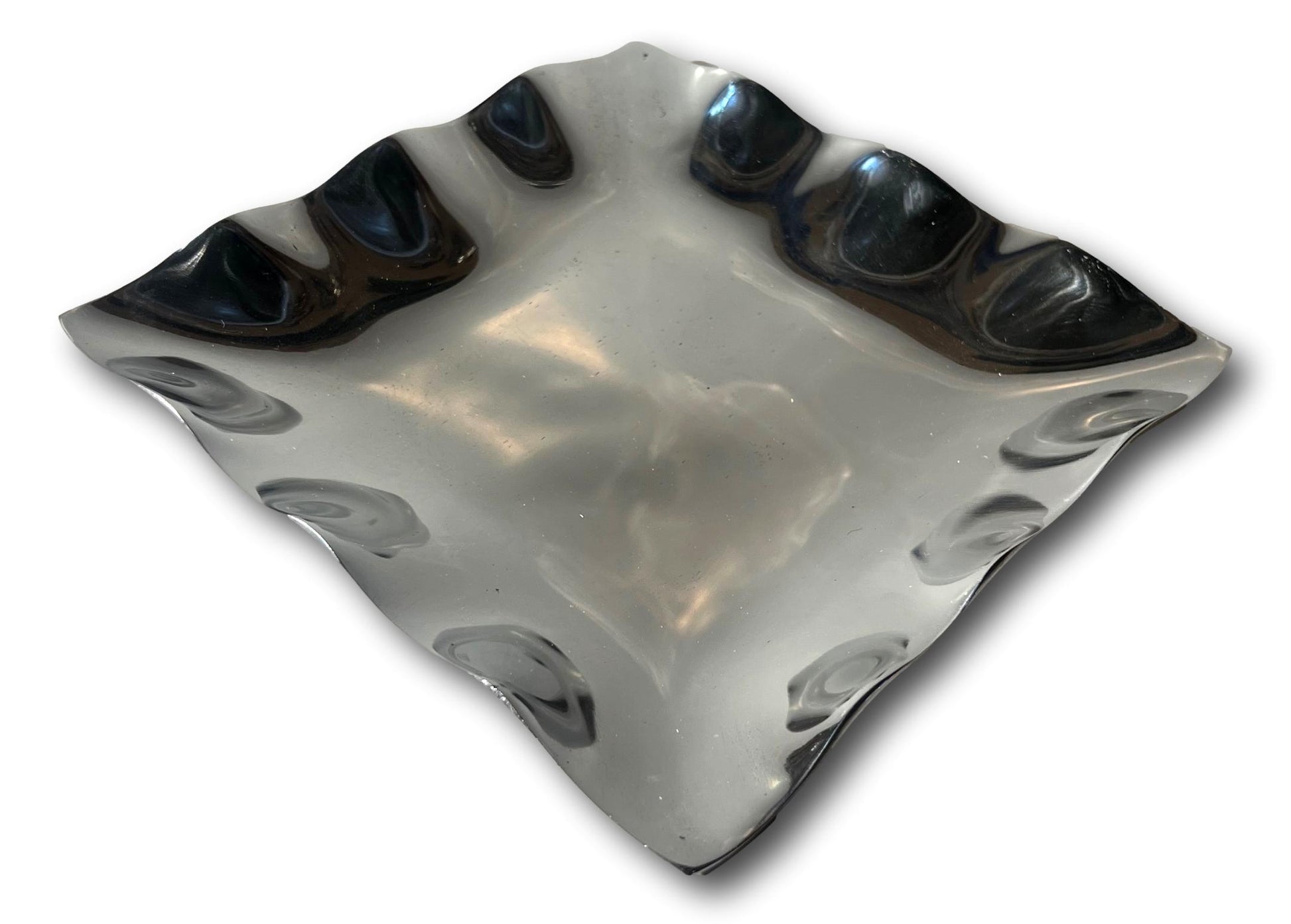 Square Pewter Tray – Sleek Organizer or Gift Dish 8x8"