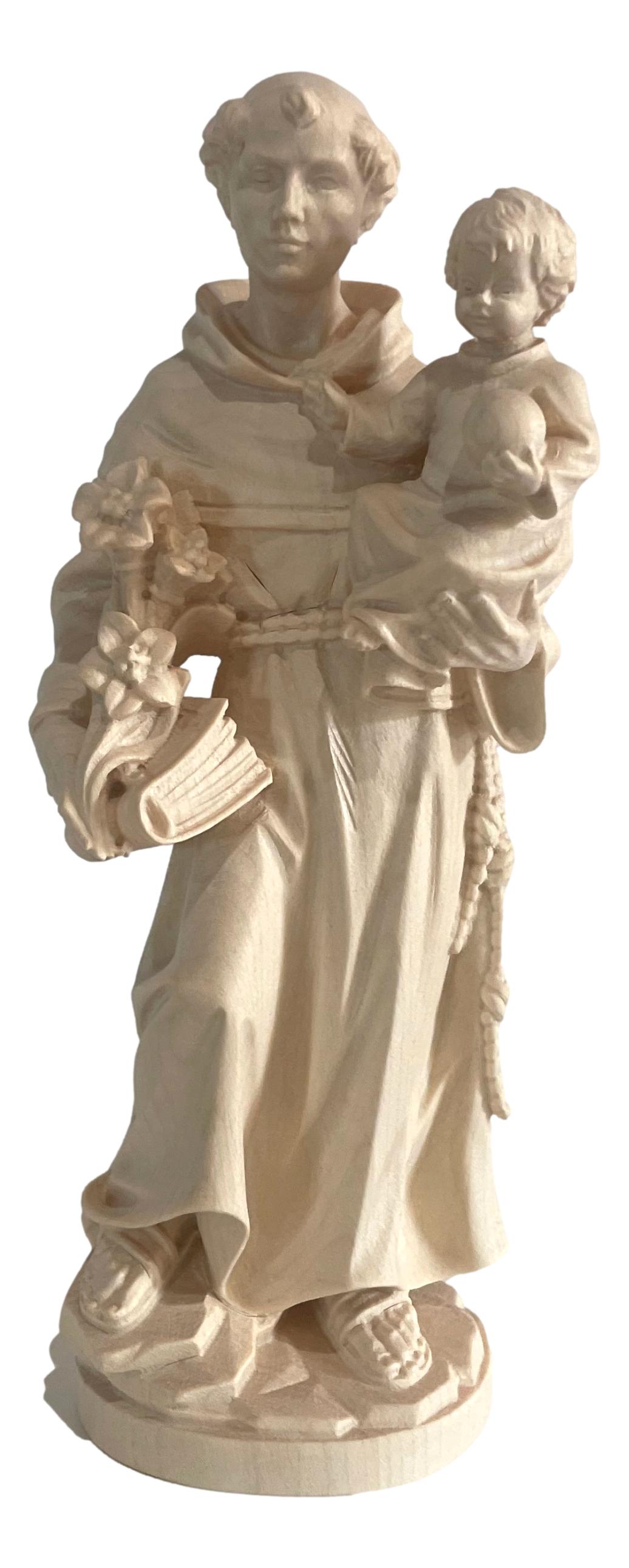 Statue Saint Anthony With Child Natural Maple Wood