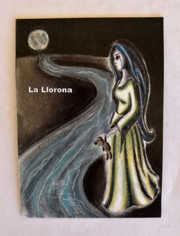 Miguel Martinez magnet featuring La Llorona souvenir design with colorful illustration and traditional motifs.