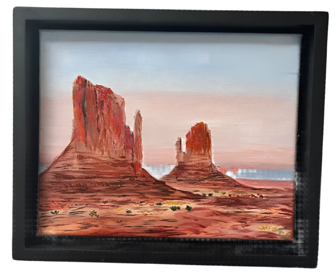 Sunset in Monument Valley – Serene Desert Landscape Oil Painting