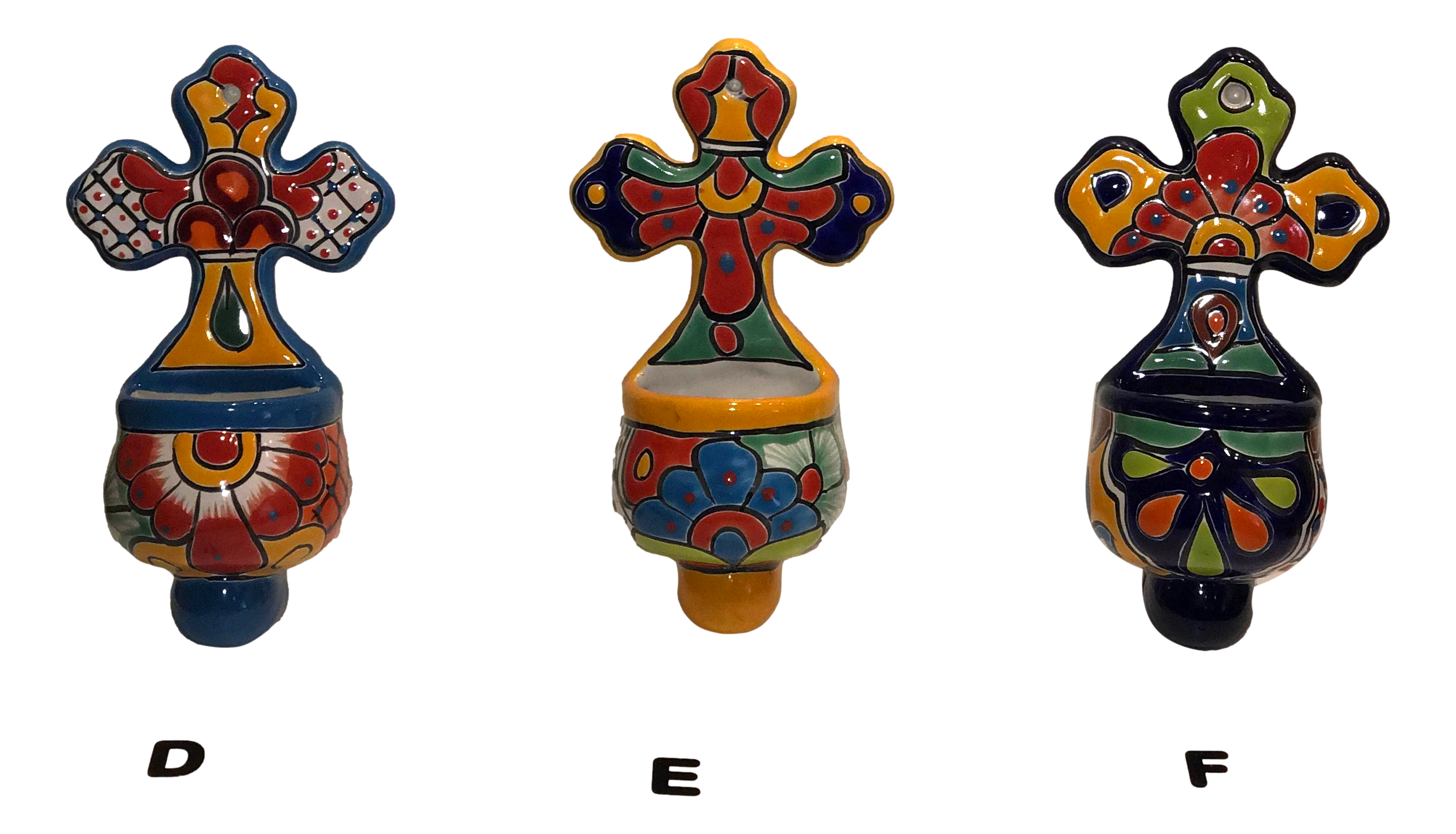Holy Water Font Talavera Cross Large Handcrafted-2