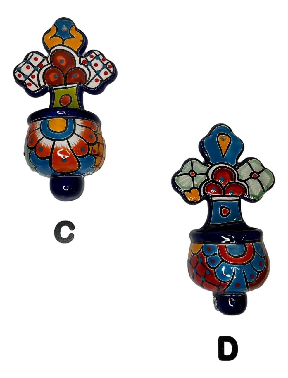 Holy Water Font Talavera Cross Holy Water Font Medium Handcrafted-2
