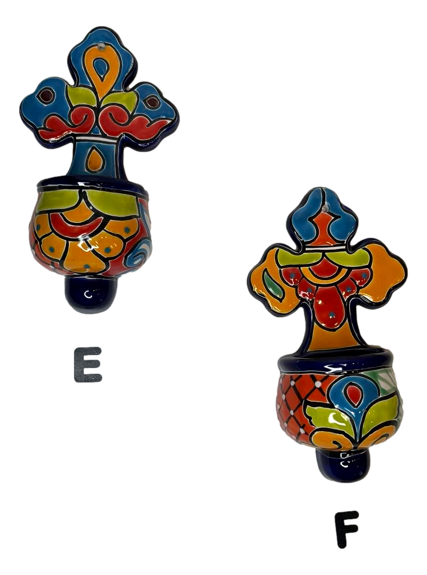 Holy Water Font Talavera Cross Holy Water Font Medium Handcrafted