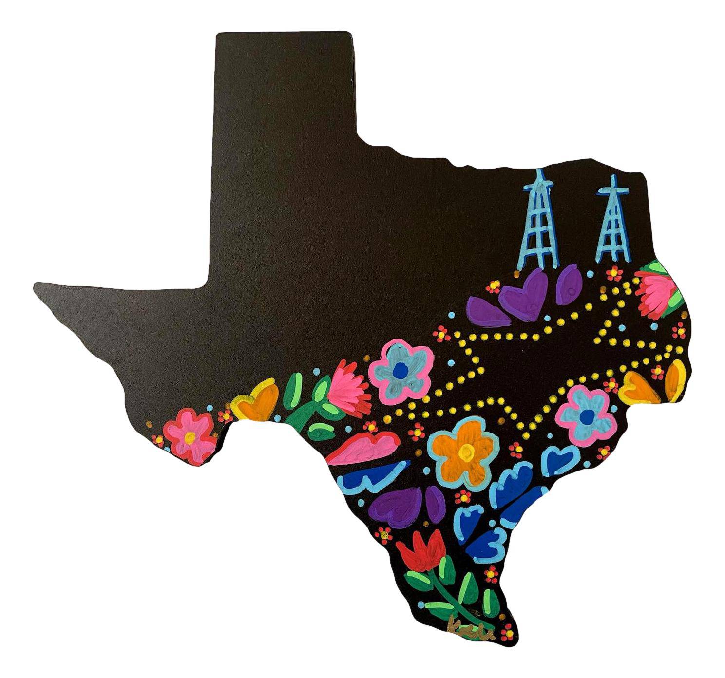 Texas-Shaped Handpainted El Paso Star Heritage Art – 10x10in Wood Wall Décor