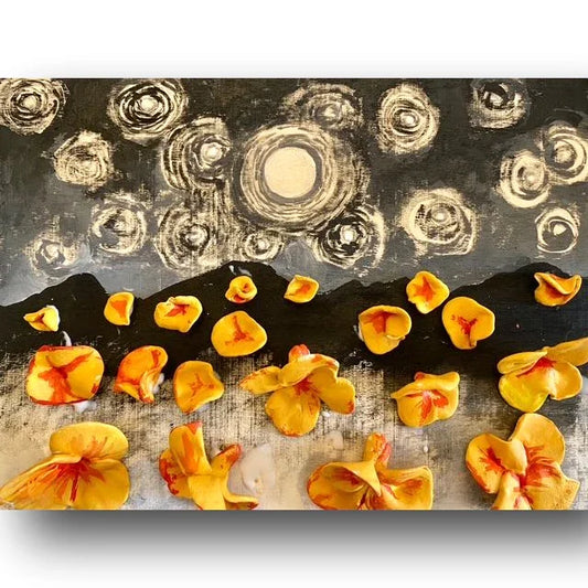 3D Night Poppies Painting – Castner Range Acrylic Art - Ysleta Mission Gift Shop