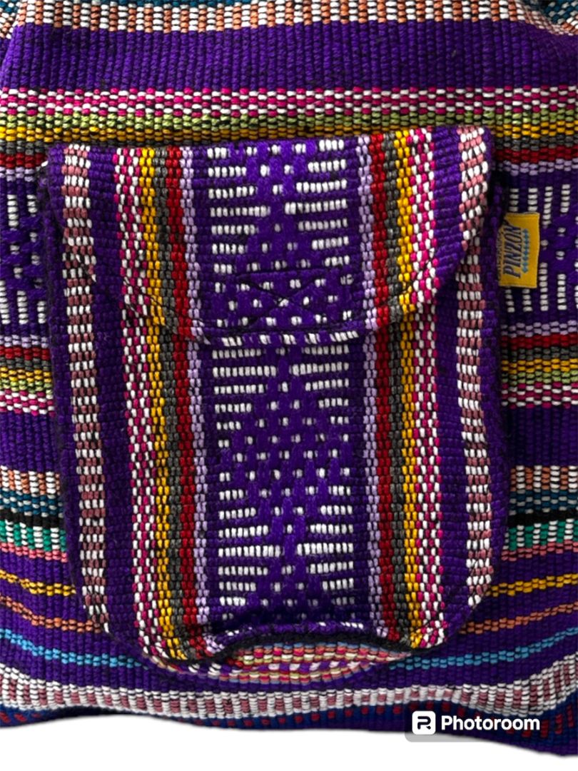 Pinzon Purple Backpack – Vibrant Handcrafted Backpack from Mexico - Ysleta Mission Gift Shop