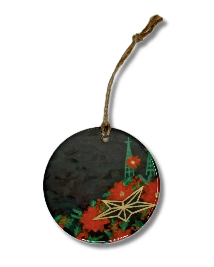 “La Flor de Nochebuena” Porcelain Double Sided Ornament