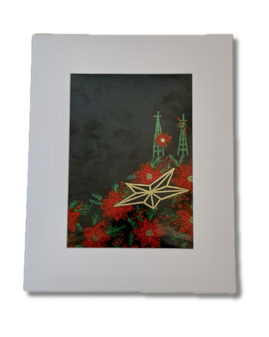 La Flor de Nochebuena Matted Photo Reproduction – 5×7 in 8×10 Mat