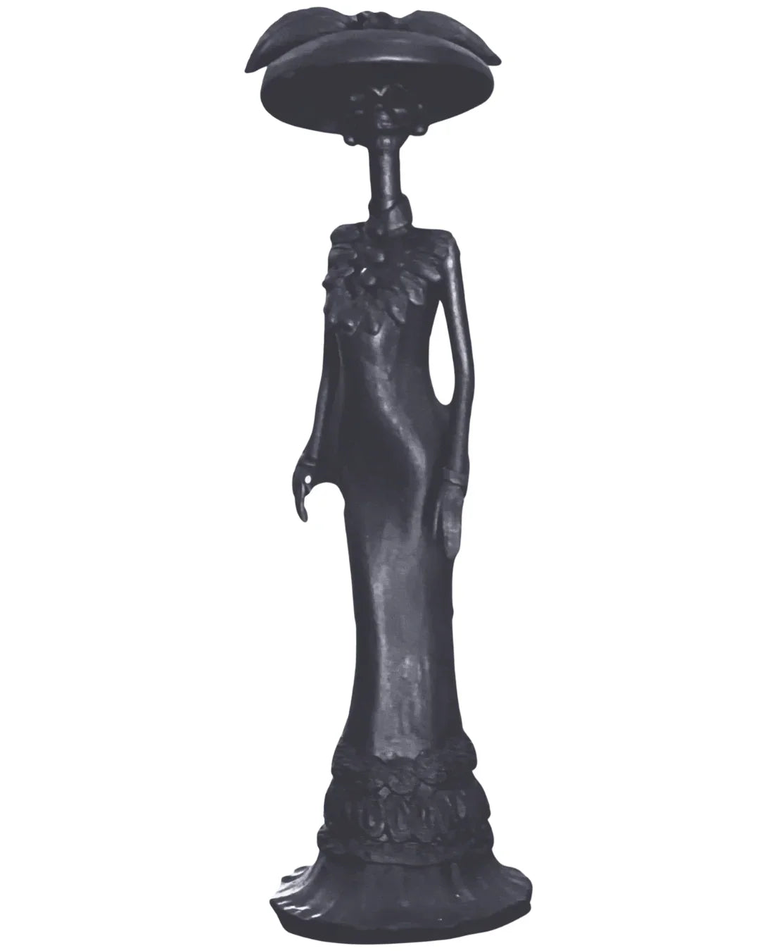 Tall Elegant Black Catrina Figurine- Statue, Mexican Day of the Dead Statue, 11.5 x 4 Inches - Ysleta Mission Gift Shop